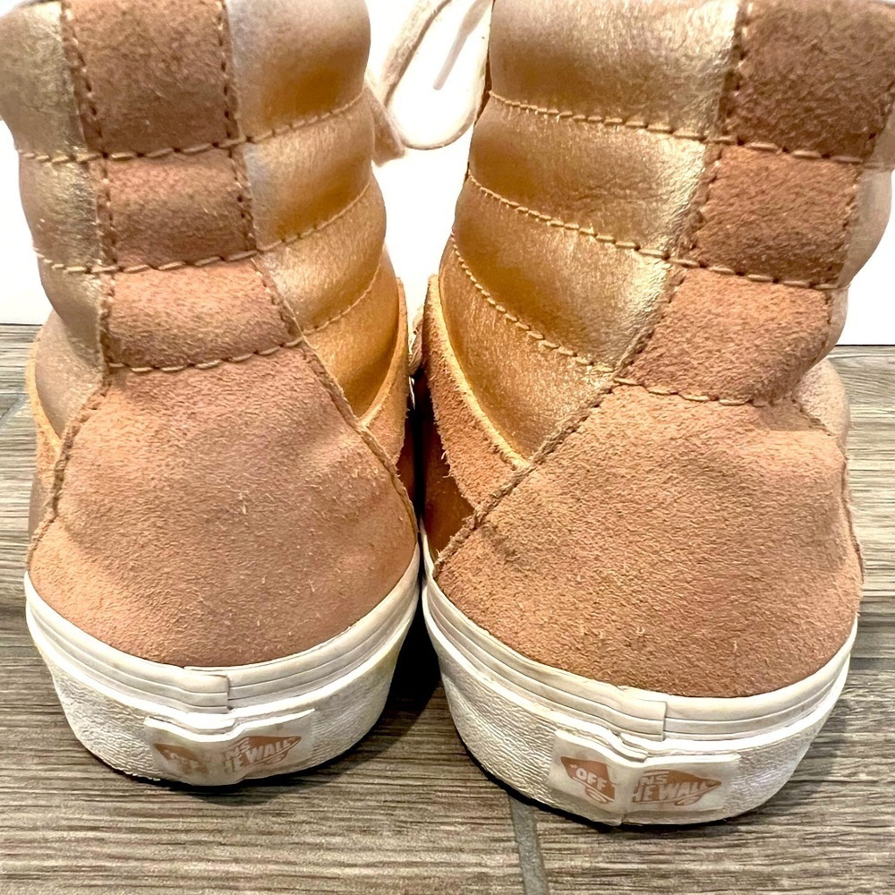 Vans Two Tone Metallic Sk-8 Hi Reissue Rose Gold High Top Sneaker Sz Women's 8.5 - Picture 8 of 14